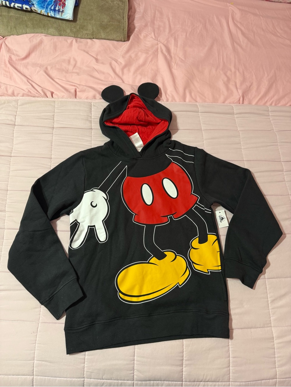 Youth Disney Parks Mickey Mouse Graphic Hoodie with Ears on Hood Size 13/14